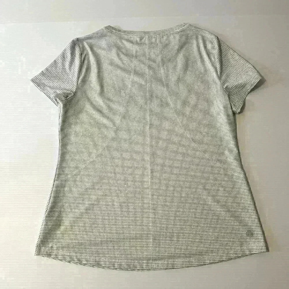 Talbots Womens Activewear Lg White w/Black Polka Squares Short Sleeve T-Shirt - Picture 13 of 13